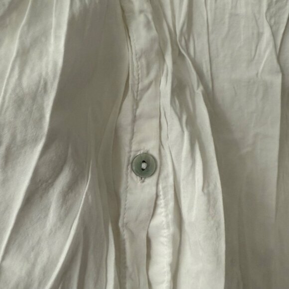H&M Womens Pleated White Blouse Medium Button-Up Long-Sleeve - Picture 11 of 13